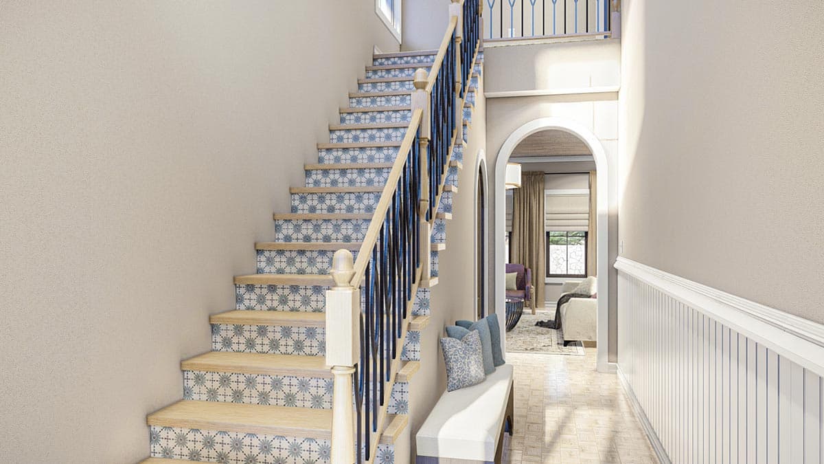 Plan 623258DJ: Southwest House Plan with U-Shaped Kitchen and Master Suite with Private Deck - Image #6 - Adobe , Southwest, Spanish