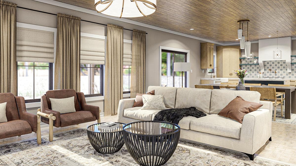 Plan 623258DJ: Southwest House Plan with U-Shaped Kitchen and Master Suite with Private Deck - Image #10 - Adobe , Southwest, Spanish