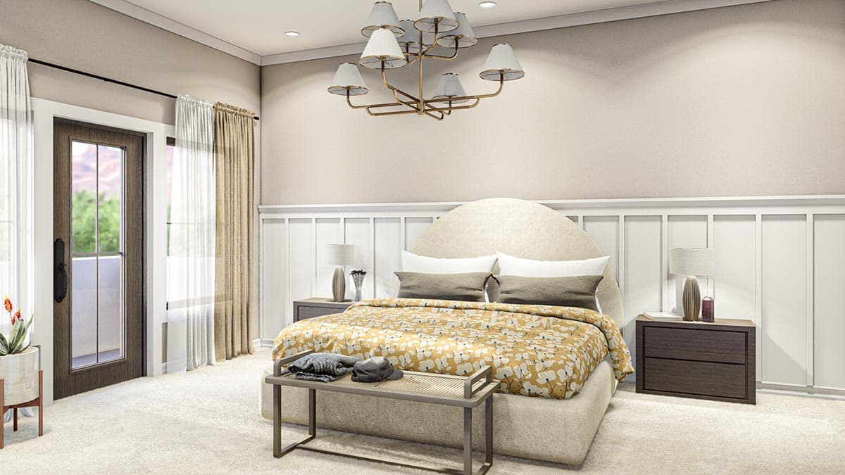 Plan 623258DJ: Southwest House Plan with U-Shaped Kitchen and Master Suite with Private Deck - Image #12 - Adobe , Southwest, Spanish