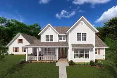 2530 Square Foot 3 Bed Modern Farmhouse Plan with Bonus Room Over 3-Car Garage