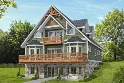 Mountain House Plan with Wheelchair Accessible Gue