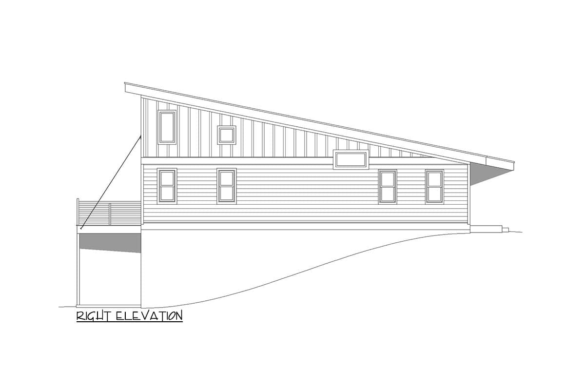 Plan 680150VR: 1557 Square Foot Lake House Plan with Loft and Flex Room - Image #5 - Contemporary, Modern, Mountain, Vacation