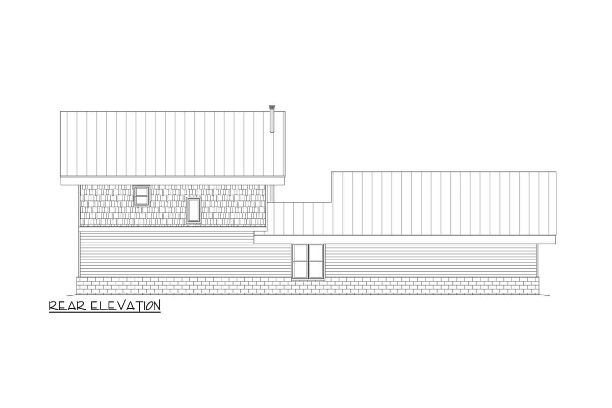 Plan 680151VR: 2111 Square Foot Mountain Home Plan with Upstairs Kitchen and Master Bonus Loft - Image #4 - Mid Century Modern, Modern