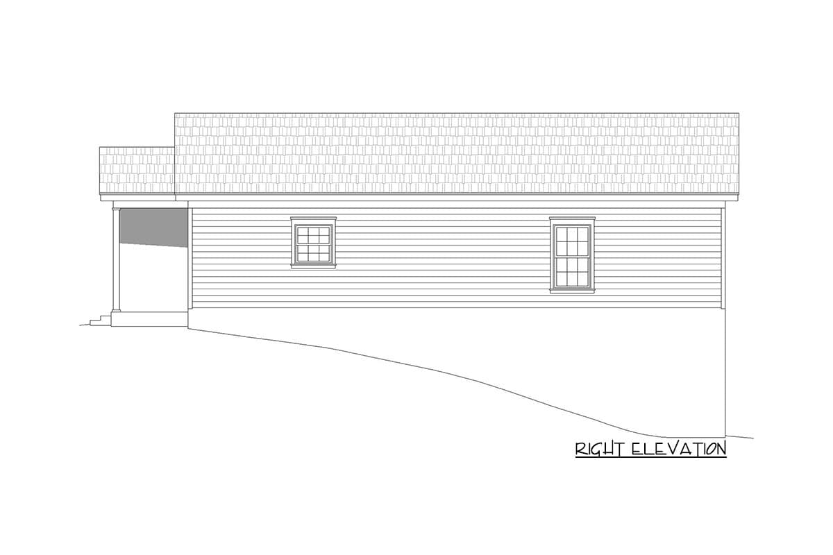 Plan 680153VR: 1204 Square Foot 3-Bed Cottage with 2-Car Drive Under Garage - Image #5 - Cottage, Country, Traditional