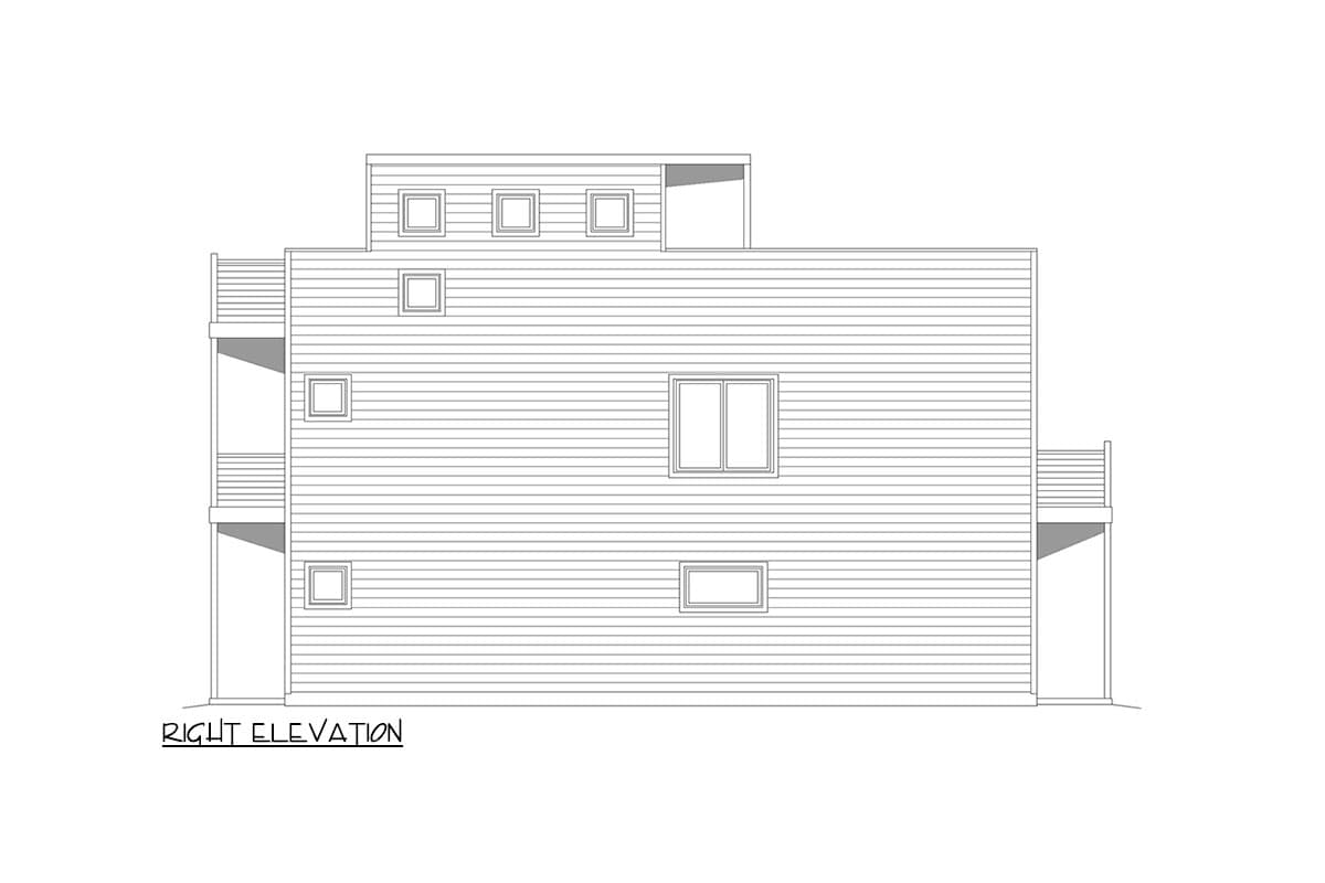 Plan 680155VR: 15-Foot-Wide Contemporary Home Plan with Rooftop Deck - Image #5 - Contemporary, Modern, Northwest