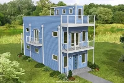 15-Foot-Wide Contemporary Home Plan with Rooftop Deck