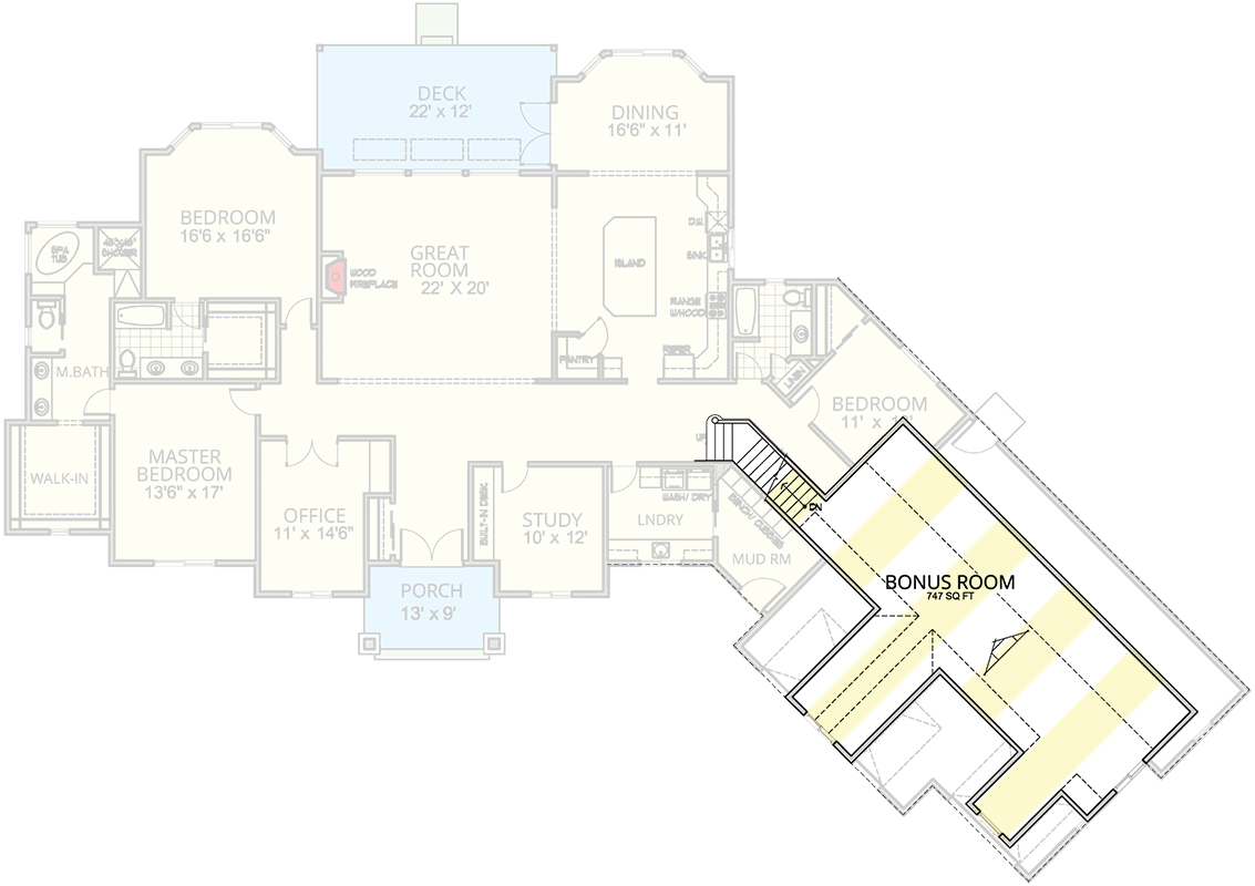 Plan 267030SPK: 3285 Square Foot Contemporary Ranch House Plan with 3-Car Angled Garage - Floor Plan - 2nd Floor - Contemporary, Ranch