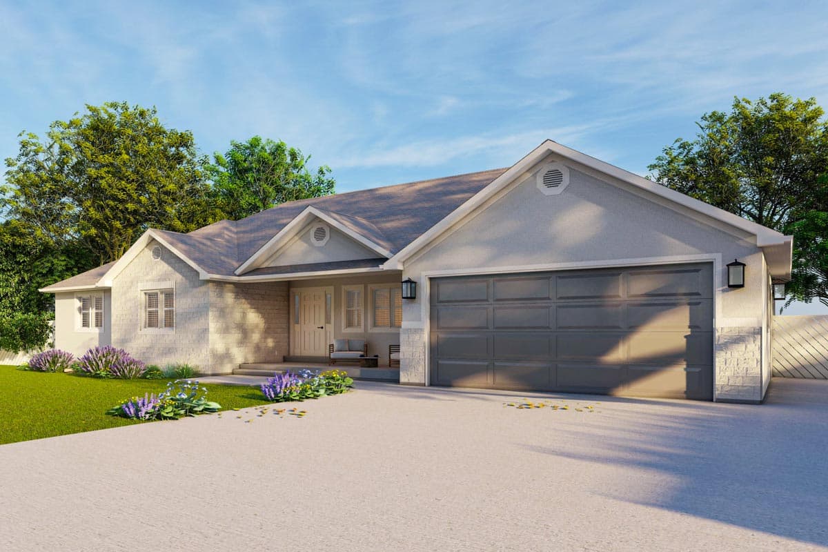 Plan 61445UT: Classic Ranch House Plan Just Over 2000 Sq Ft with Optionally Finished Basement - Image #5 - Country, Ranch, Traditional