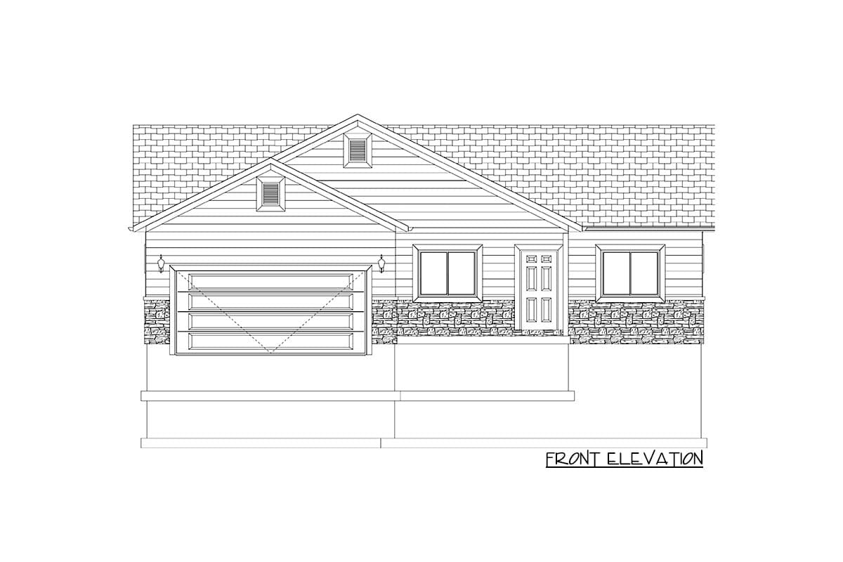 Plan 61446UT: 1280 Square Foot Starter Home with Lower Level Expansion - Image #12 - Country, New American, Ranch, Traditional
