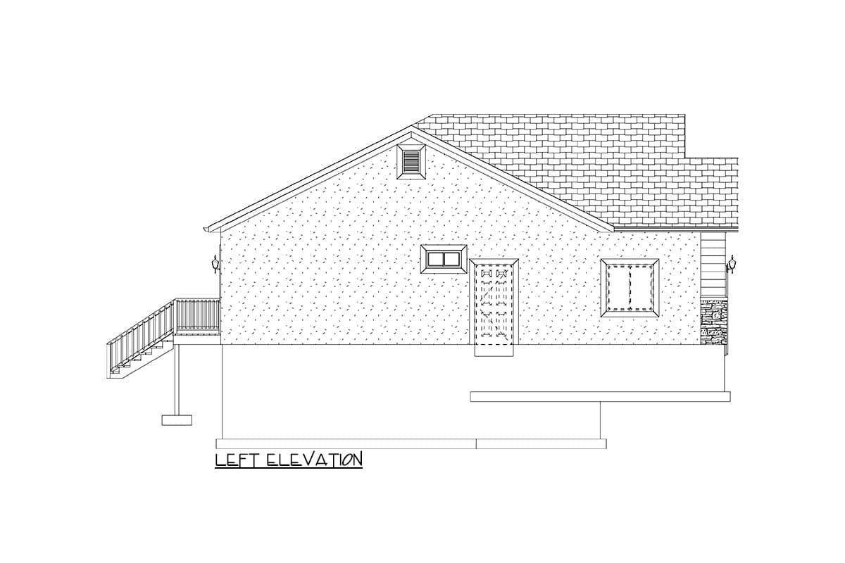 Plan 61446UT: 1280 Square Foot Starter Home with Lower Level Expansion - Image #13 - Country, New American, Ranch, Traditional