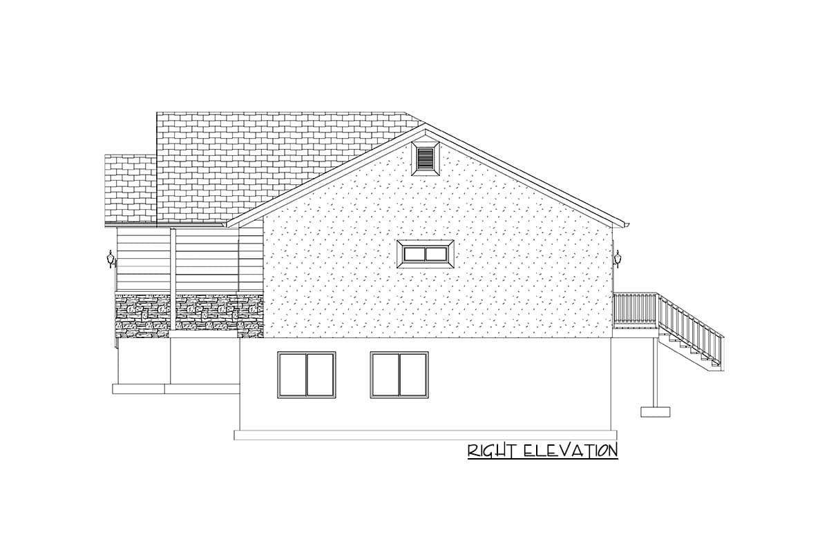 Plan 61446UT: 1280 Square Foot Starter Home with Lower Level Expansion - Image #15 - Country, New American, Ranch, Traditional