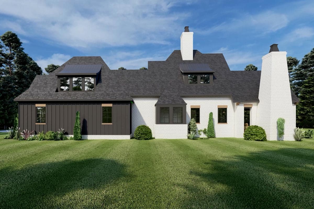 Plan 93198EL: Transitional French Country Home Plan with Pocket Home Office - Image #5 - Cottage, European, French Country, Transitional