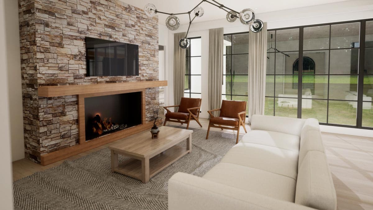 Plan 93198EL: Transitional French Country Home Plan with Pocket Home Office - Image #7 - Cottage, European, French Country, Transitional