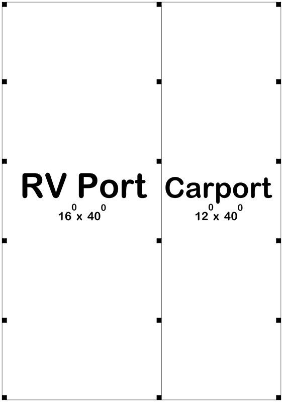 Plan 623259DJ: 15-Foot-Tall RV Port with Smaller 9-Foot-Tall Port - Floor Plan - Main Level