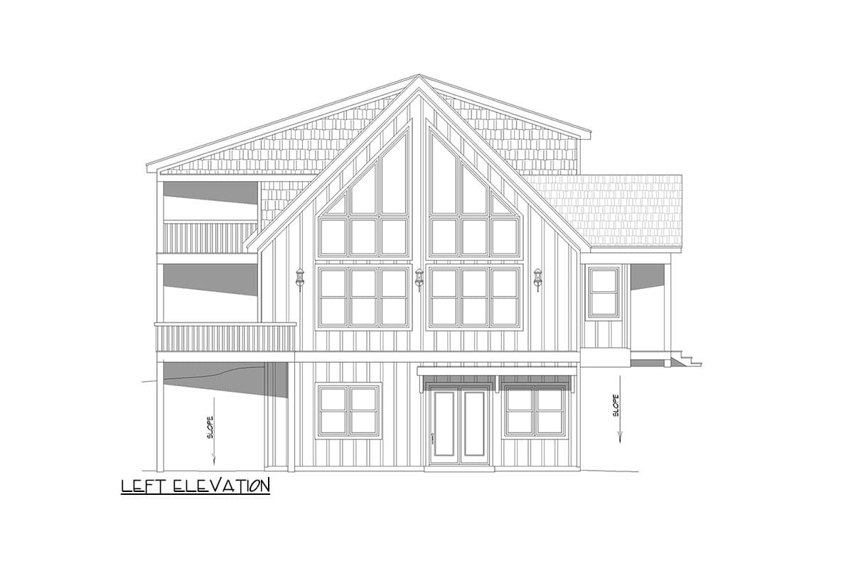 Plan 680156VR: Lake House Plan with Stacked Decks and Walkout Basement - Image #4 - Coastal, Contemporary, Mountain