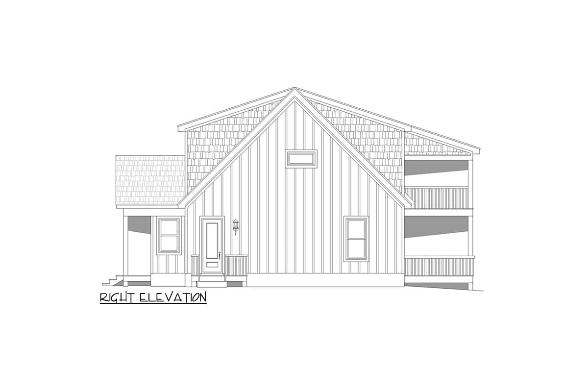 Plan 680156VR: Lake House Plan with Stacked Decks and Walkout Basement - Image #6 - Coastal, Contemporary, Mountain