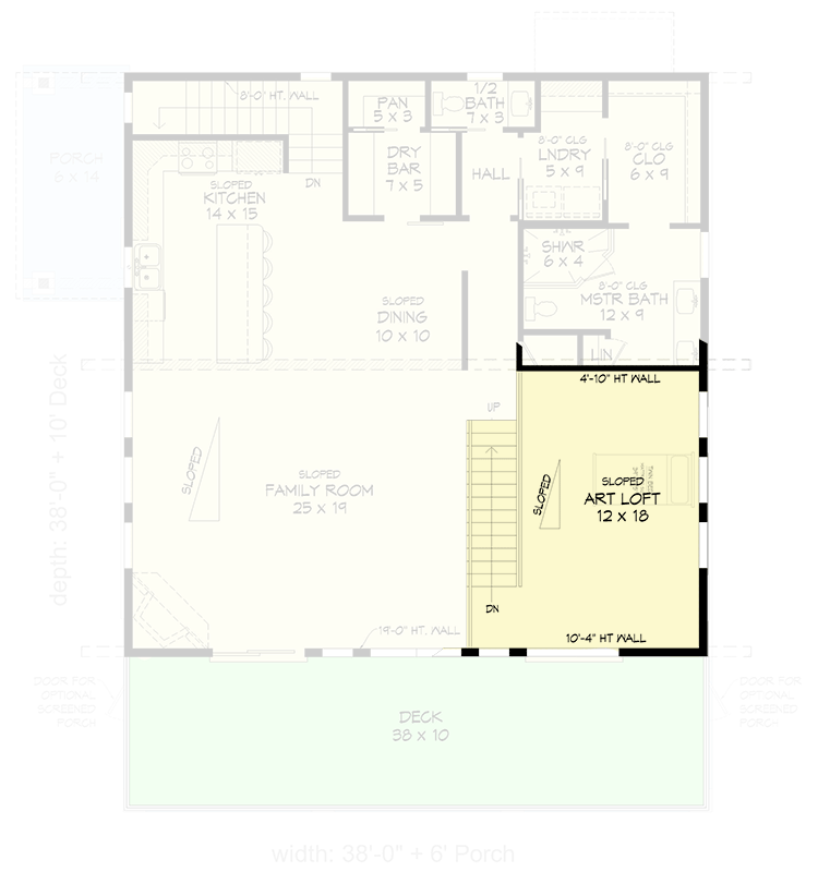Plan 680158VR: 2434 Square Foot 3 Bed Contemporary House Plan with Large Deck - Floor Plan - Loft Level - Traditional