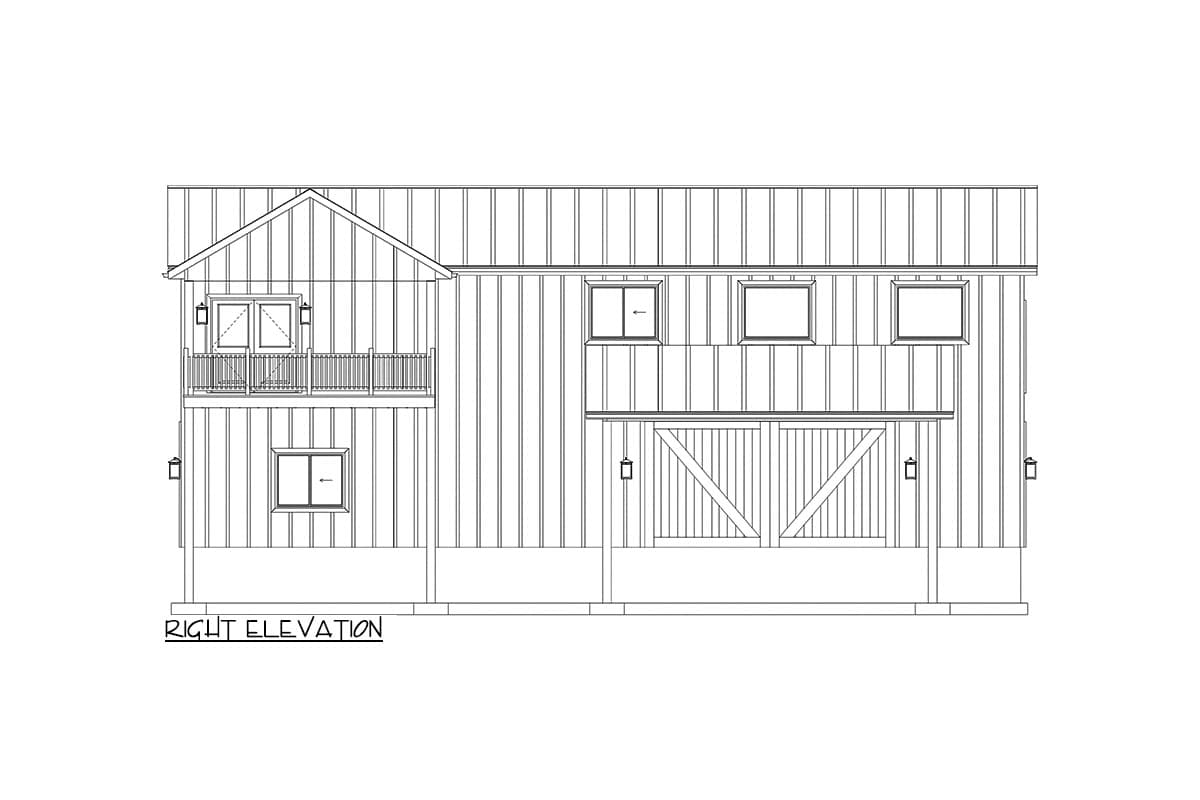 Plan 61447UT: 1253 Sq Ft 2-Bed Barndominium-Style House Plan with 1920 Sq Ft of Parking - Image #17 - Barndominium, Country, Craftsman, Rustic