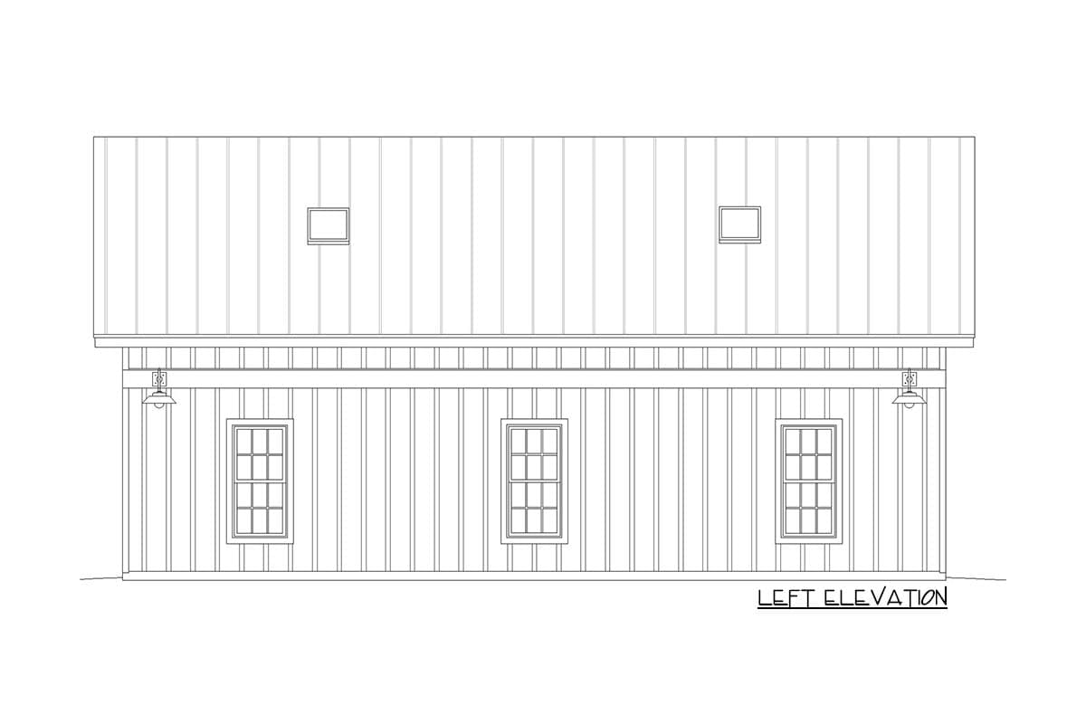 Plan 680160VR: Barn-Like Studio with Loft and 752 Square Feet of Garage Space - Image #4 - Barndominium, Country, Rustic, Traditional