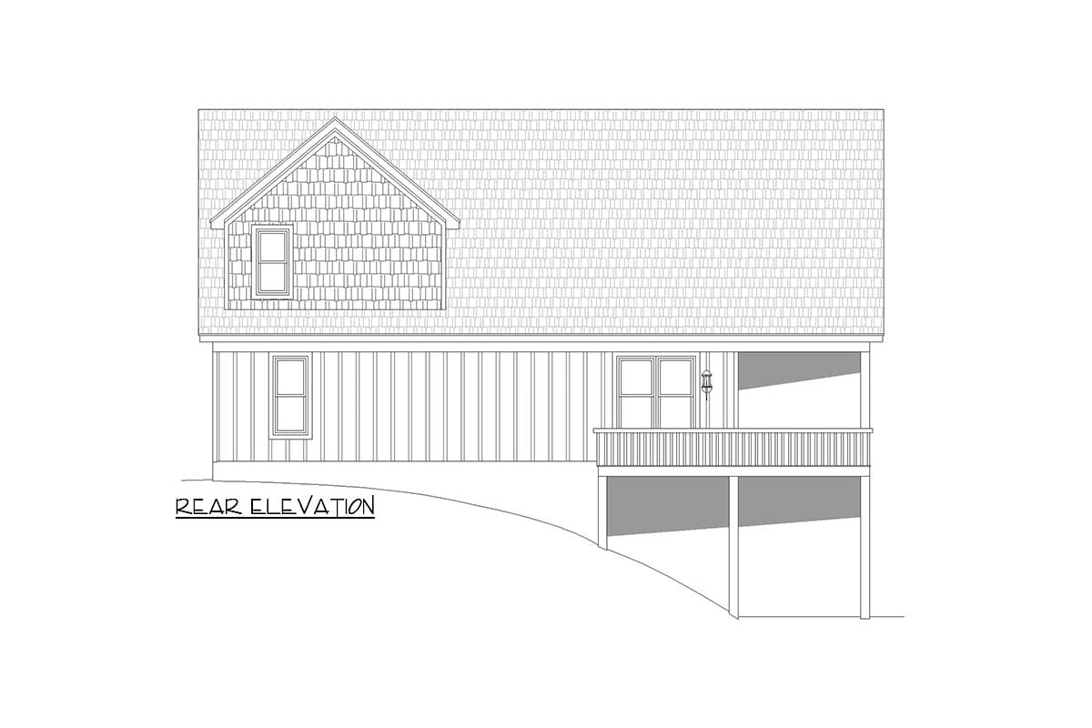 Plan 680161VR: Lake House Plan with Unfinished Basement and 2-Story Family Room - Image #4 - Country, Craftsman, Mountain, Rustic
