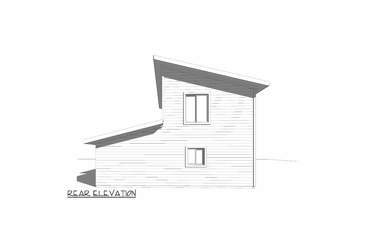 Plan 910086WHD: Master-On-Main Modern House Plan Under 1200 Square Feet - Image #5 - Contemporary, Mid Century Modern, Modern, Northwest