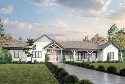 3-Bed Modern Craftsman House Plan with Private Primary Suite and Home Office - 2933 Sq Ft