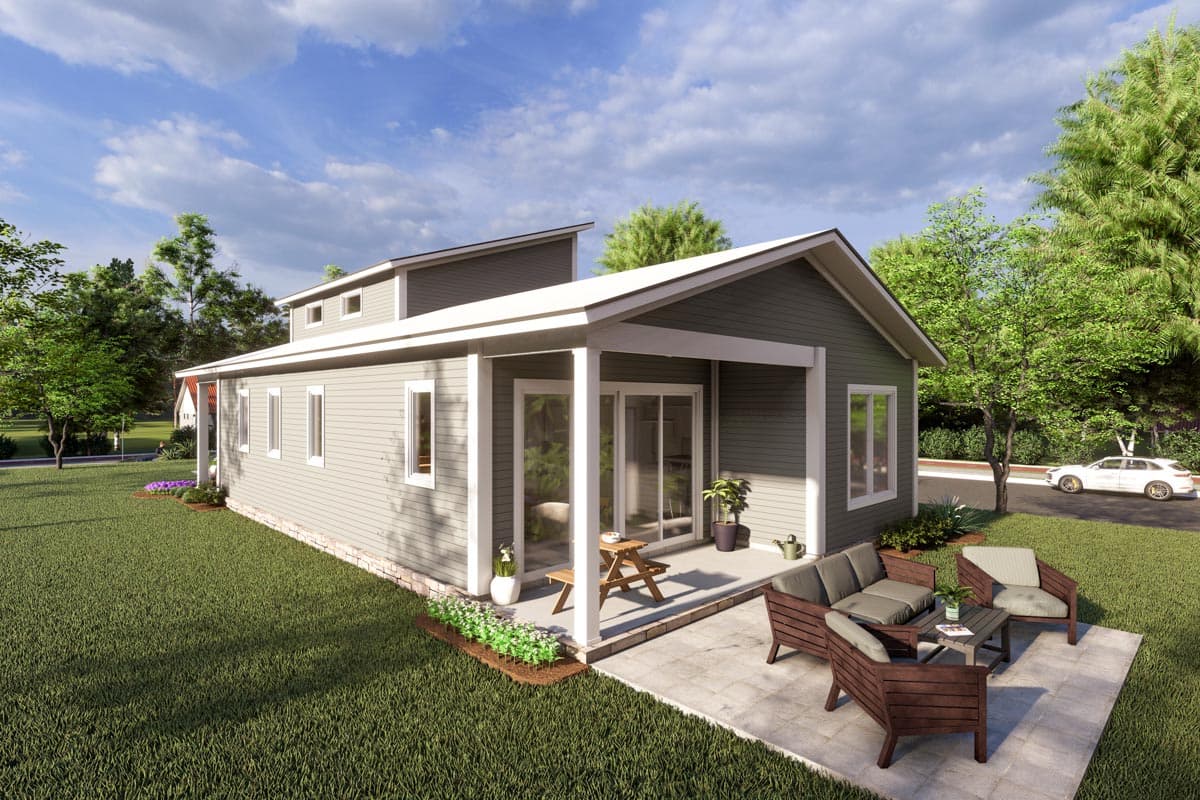 Plan 52323WM: 1780 Square Foot Contemporary Cottage with 6-Foot-Deep Back Porch - Image #4 - Contemporary, Cottage, Modern