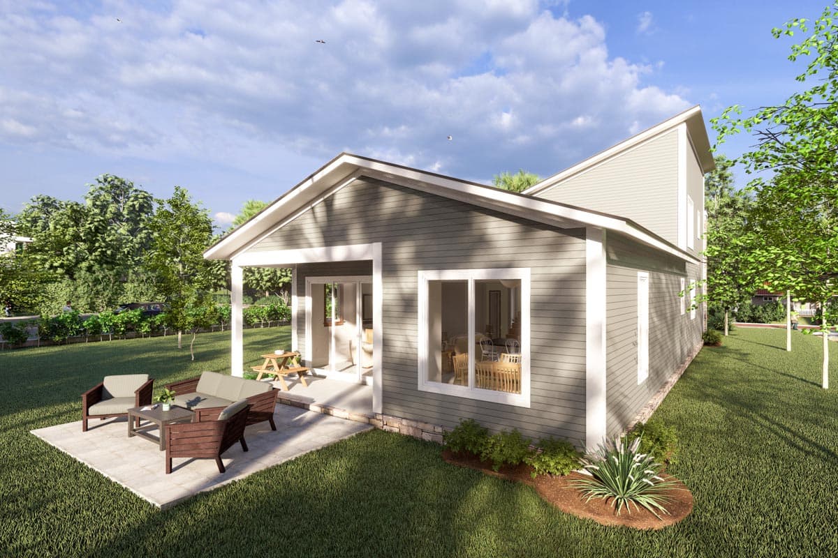 Plan 52323WM: 1780 Square Foot Contemporary Cottage with 6-Foot-Deep Back Porch - Image #5 - Contemporary, Cottage, Modern