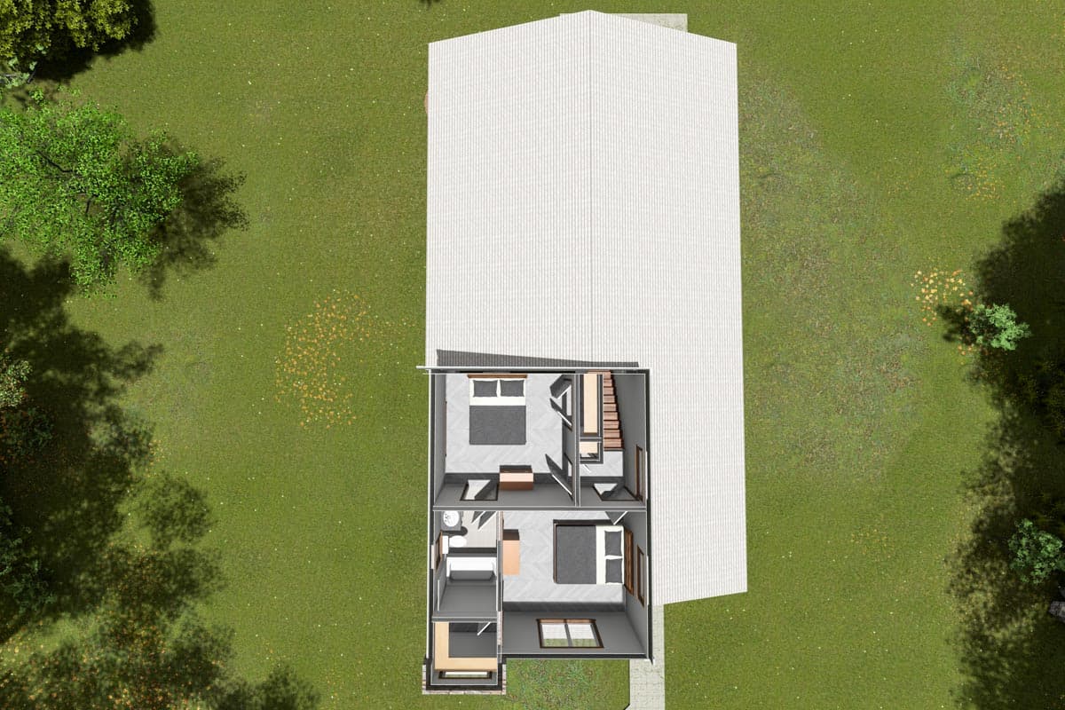 Plan 52323WM: 1780 Square Foot Contemporary Cottage with 6-Foot-Deep Back Porch - Image #10 - Contemporary, Cottage, Modern