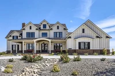 Spacious Modern Farmhouse Plan with Finished Walkout Basement