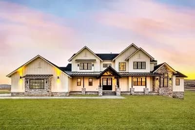 Mountain Craftsman Plan with Expansive Covered Deck and Option to Finish Basement