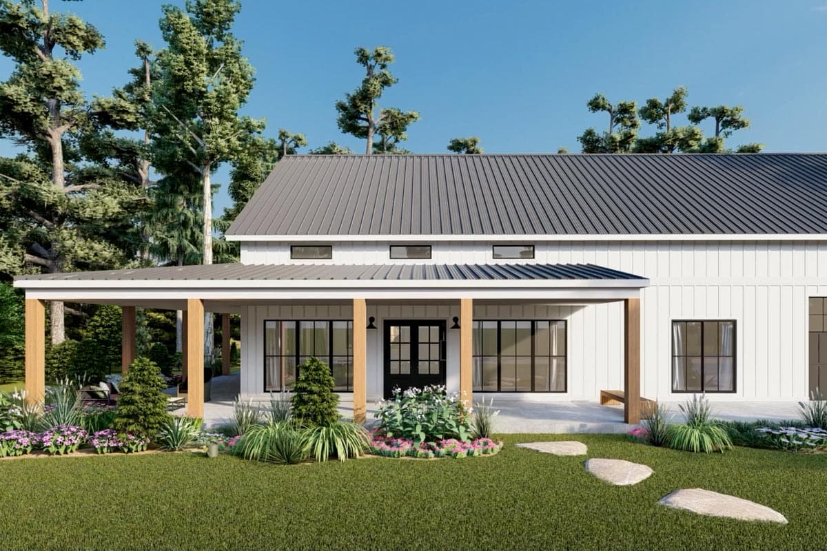Plan 51942HZ: 3-Bed Barndominium-Style Farmhouse with Wrap Around Porch - 2000 Sq Ft - Image #7 - Barndominium, Country