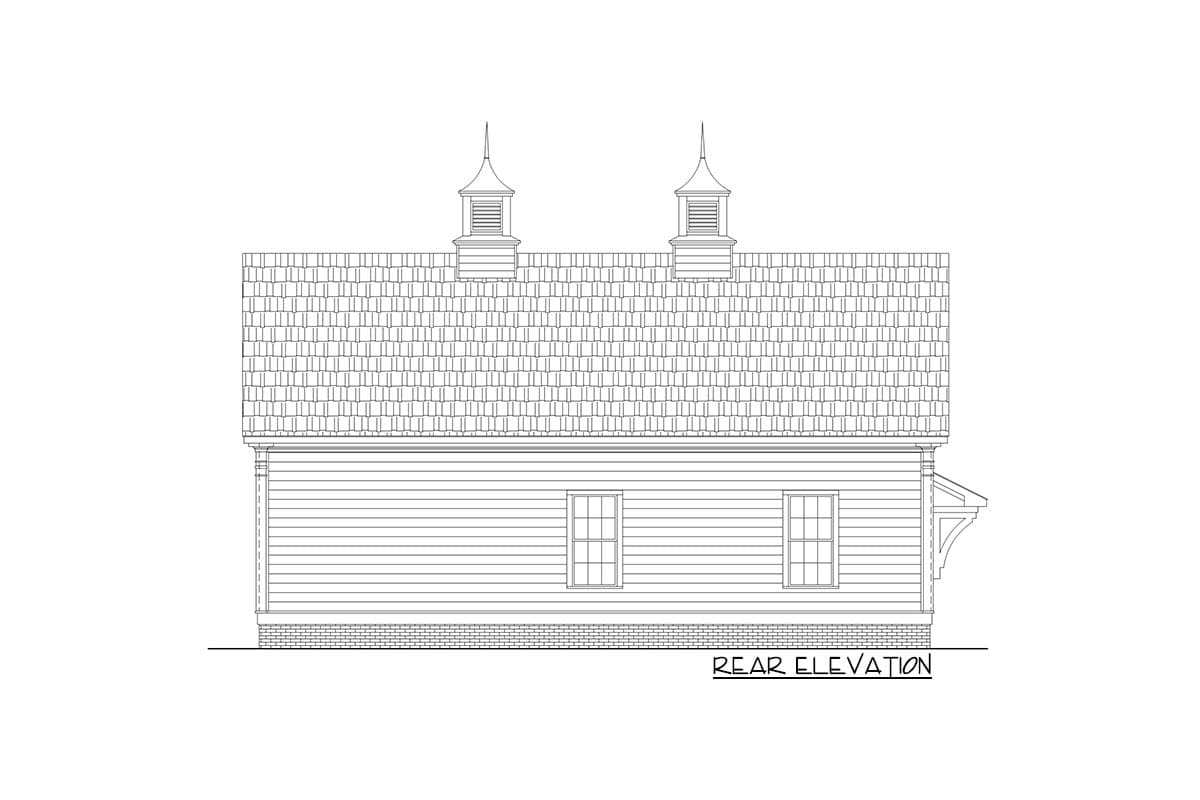 Plan 550012LAN: Detached 1170 Square Foot 3-Car Garage with Full-Height Storage Above - Image #4 - European, Traditional, Victorian
