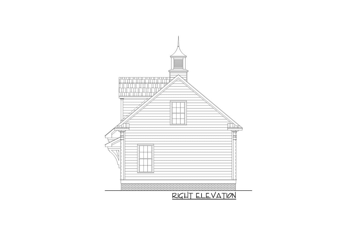 Plan 550012LAN: Detached 1170 Square Foot 3-Car Garage with Full-Height Storage Above - Image #5 - European, Traditional, Victorian