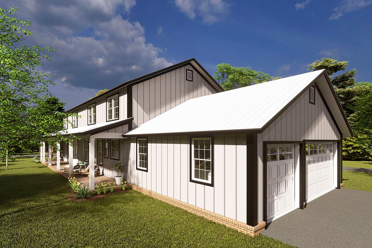 Plan 52324WM: 4 Bed Barndominium-Style House Plan with Wrap-Around Porch and Game Room - 2761 Sq Ft - Image #5 - Barndominium, Country, Craftsman, Rustic