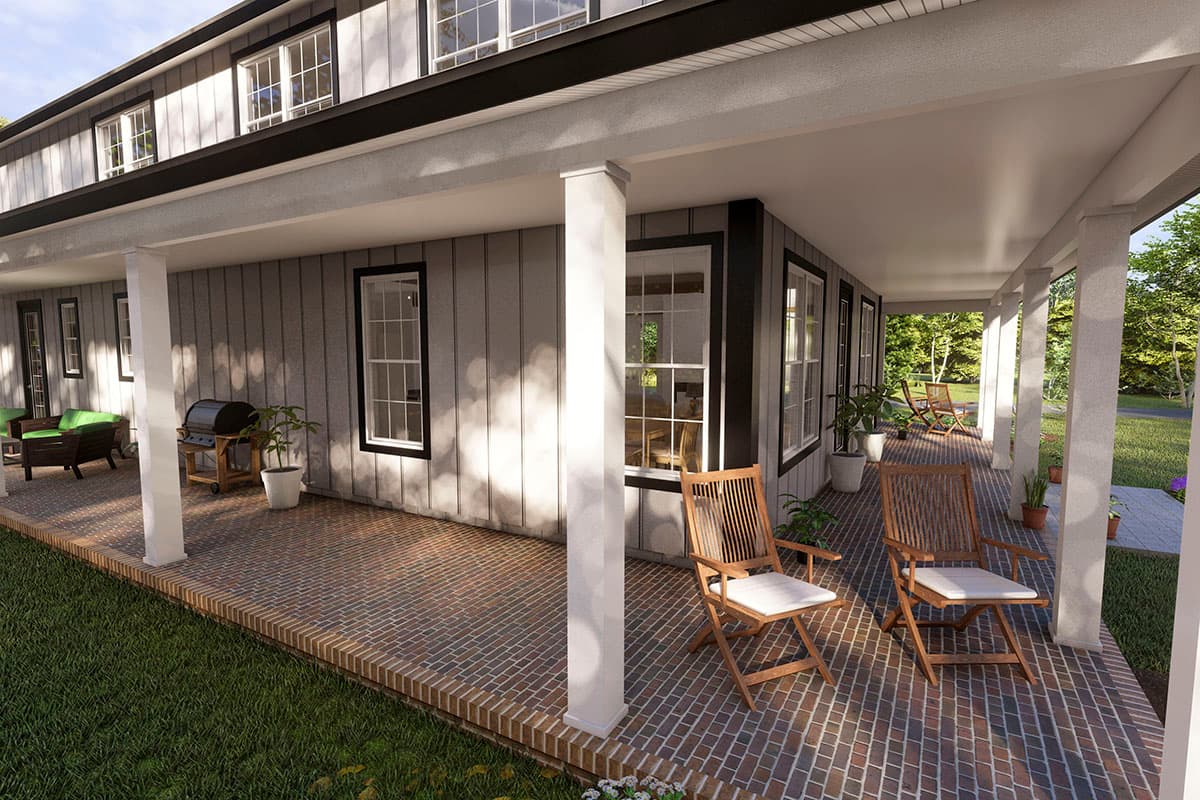 Plan 52324WM: 4 Bed Barndominium-Style House Plan with Wrap-Around Porch and Game Room - 2761 Sq Ft - Image #8 - Barndominium, Country, Craftsman, Rustic