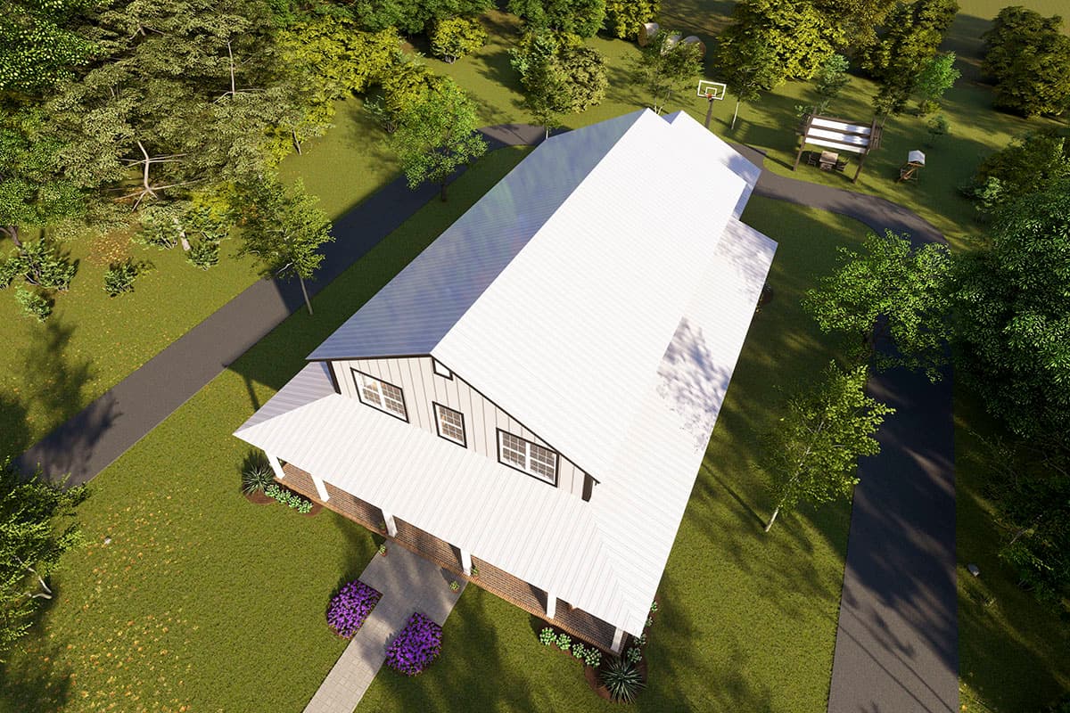 Plan 52324WM: 4 Bed Barndominium-Style House Plan with Wrap-Around Porch and Game Room - 2761 Sq Ft - Image #10 - Barndominium, Country, Craftsman, Rustic