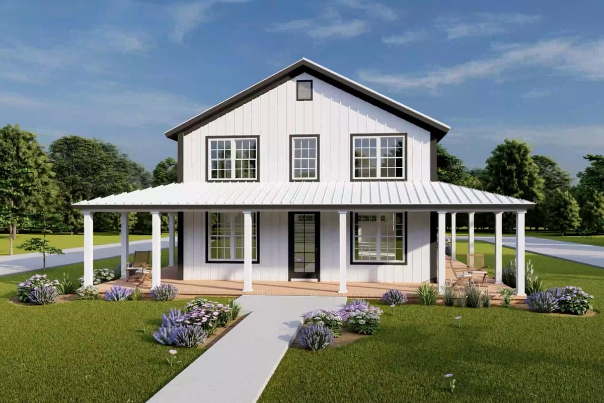 Plan 52324WM: 4 Bed Barndominium-Style House Plan with Wrap-Around Porch and Game Room - 2761 Sq Ft - Image #13 - Barndominium, Country, Craftsman, Rustic