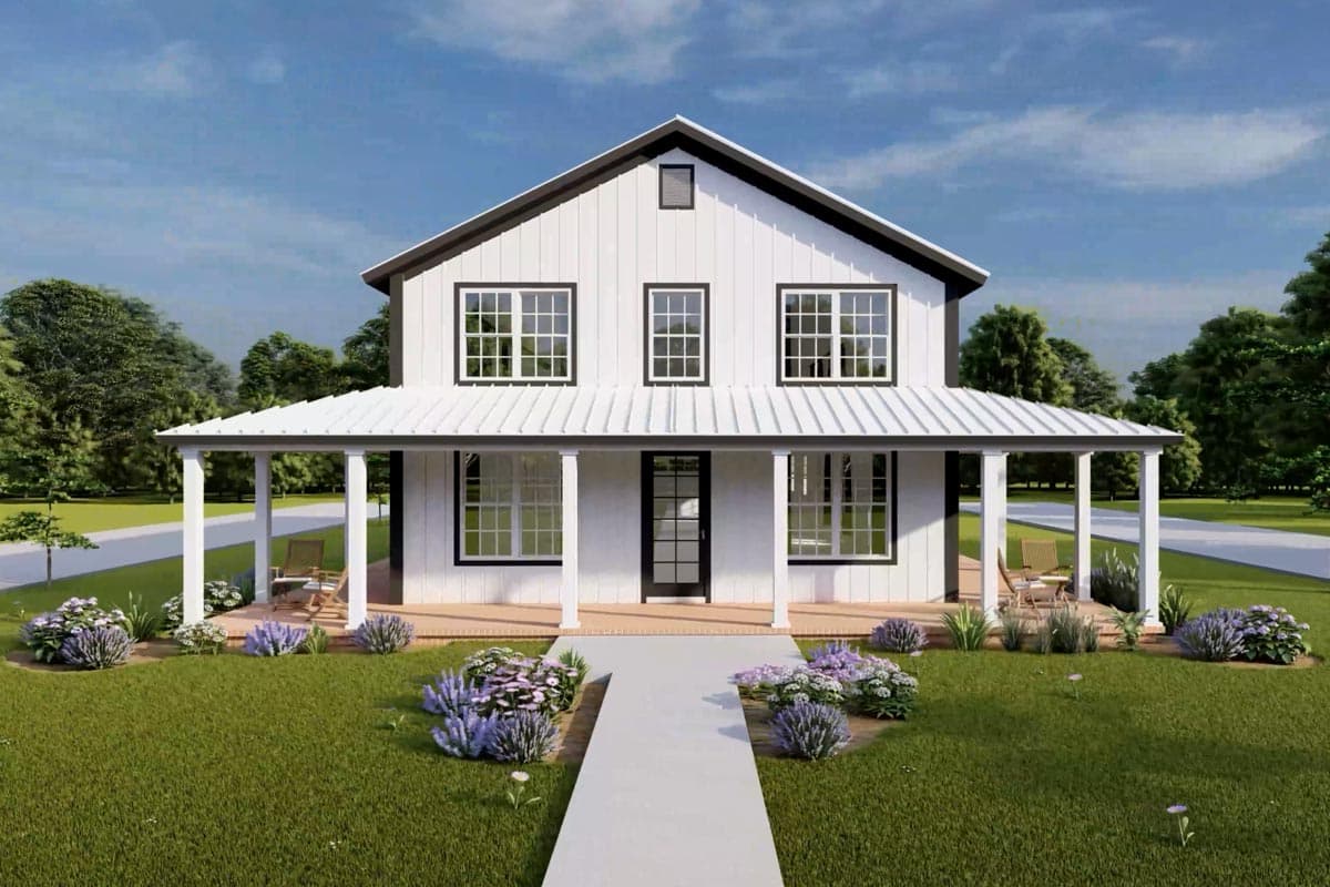 Plan 52324WM: 4 Bed Barndominium-Style House Plan with Wrap-Around Porch and Game Room - 2761 Sq Ft - Image #14 - Barndominium, Country, Craftsman, Rustic