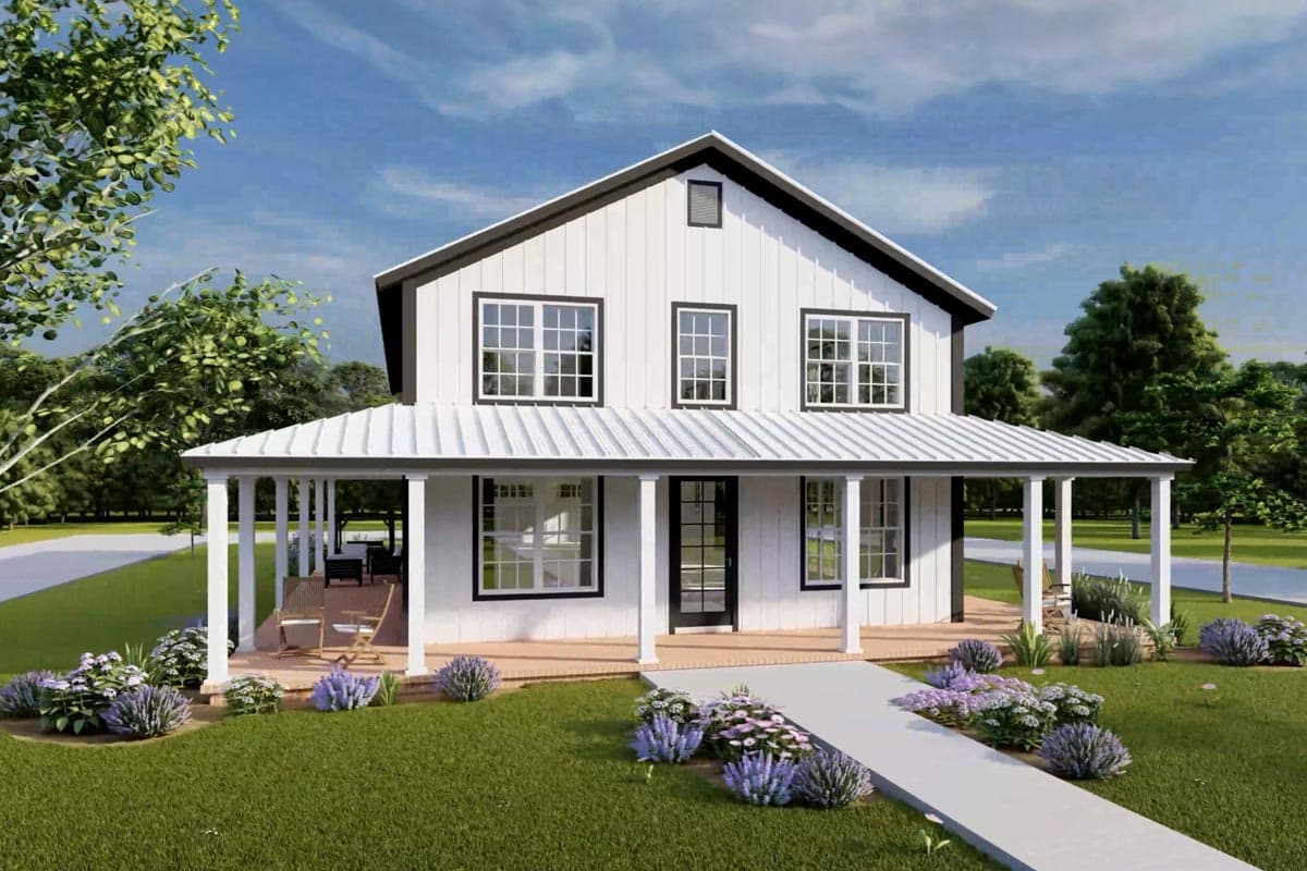 Plan 52324WM: 4 Bed Barndominium-Style House Plan with Wrap-Around Porch and Game Room - 2761 Sq Ft - Image #15 - Barndominium, Country, Craftsman, Rustic