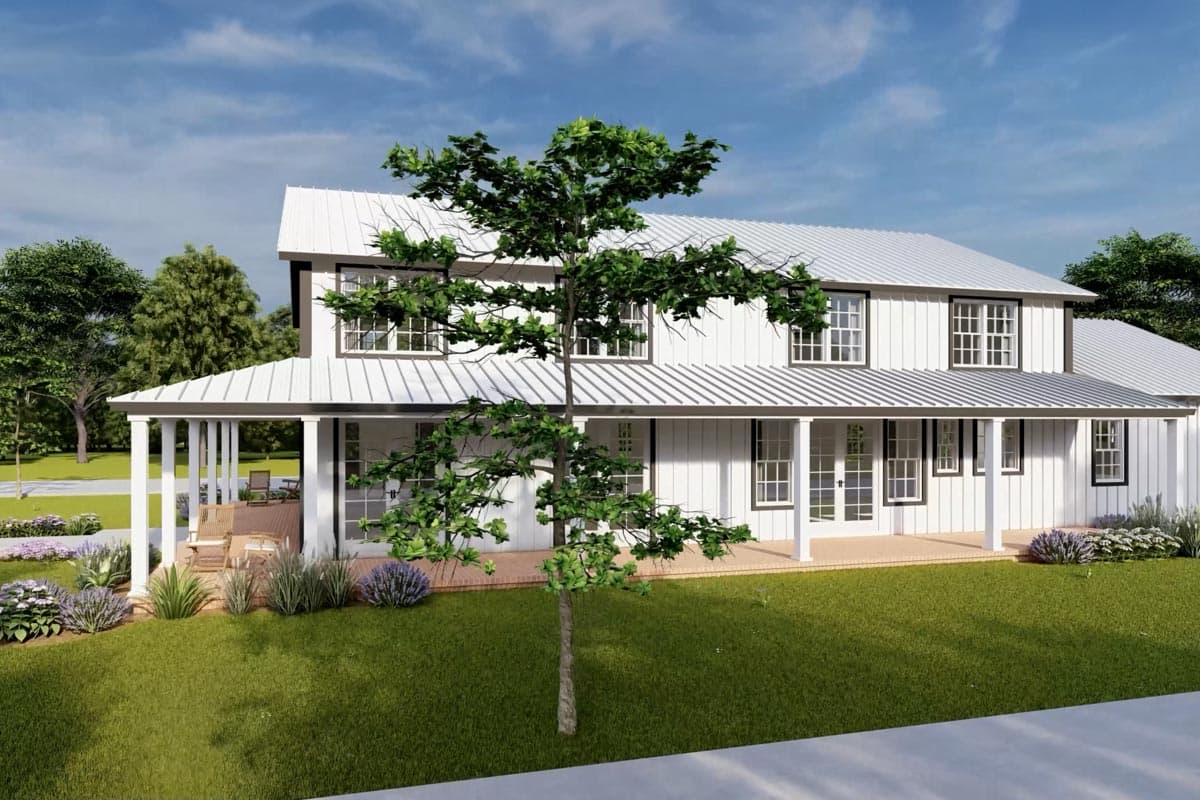 Plan 52324WM: 4 Bed Barndominium-Style House Plan with Wrap-Around Porch and Game Room - 2761 Sq Ft - Image #16 - Barndominium, Country, Craftsman, Rustic