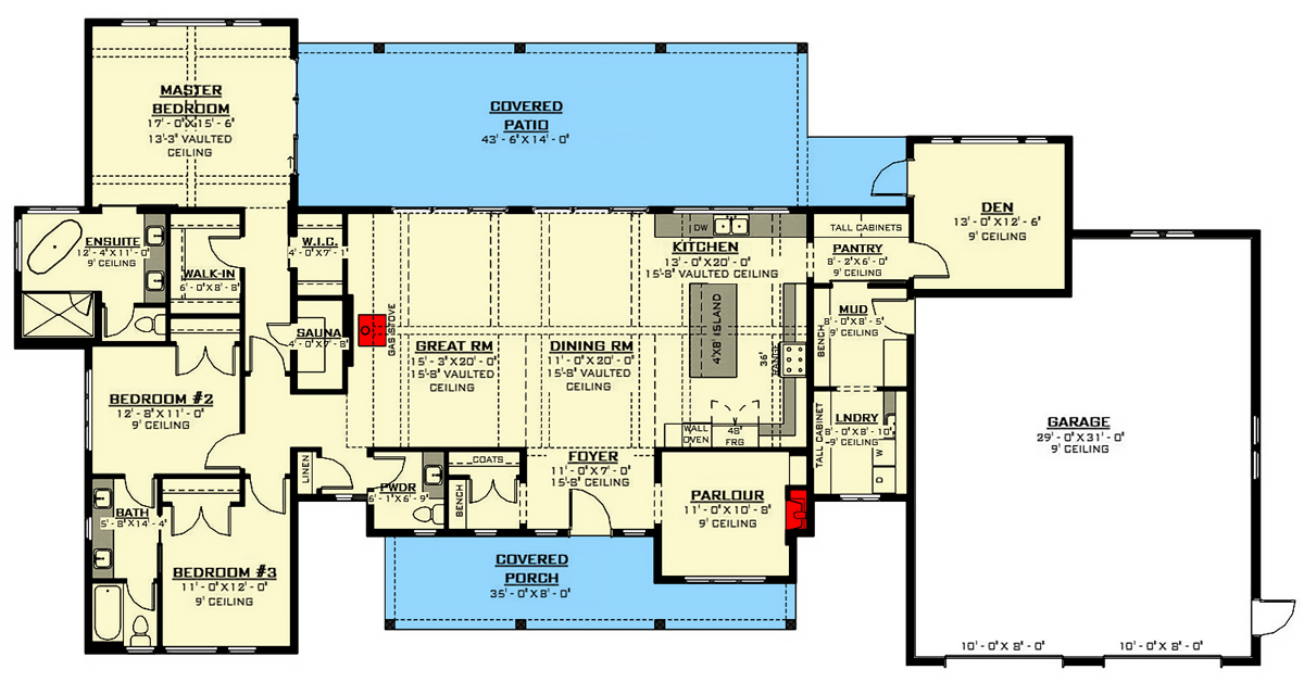 Plan 770512JME: 3-Bed Mountain Ranch Plan with Multiple Gathering Spaces - Floor Plan - Main Level - Country, Craftsman, Farmhouse, Modern Farmhouse, Mountain, New American, Ranch