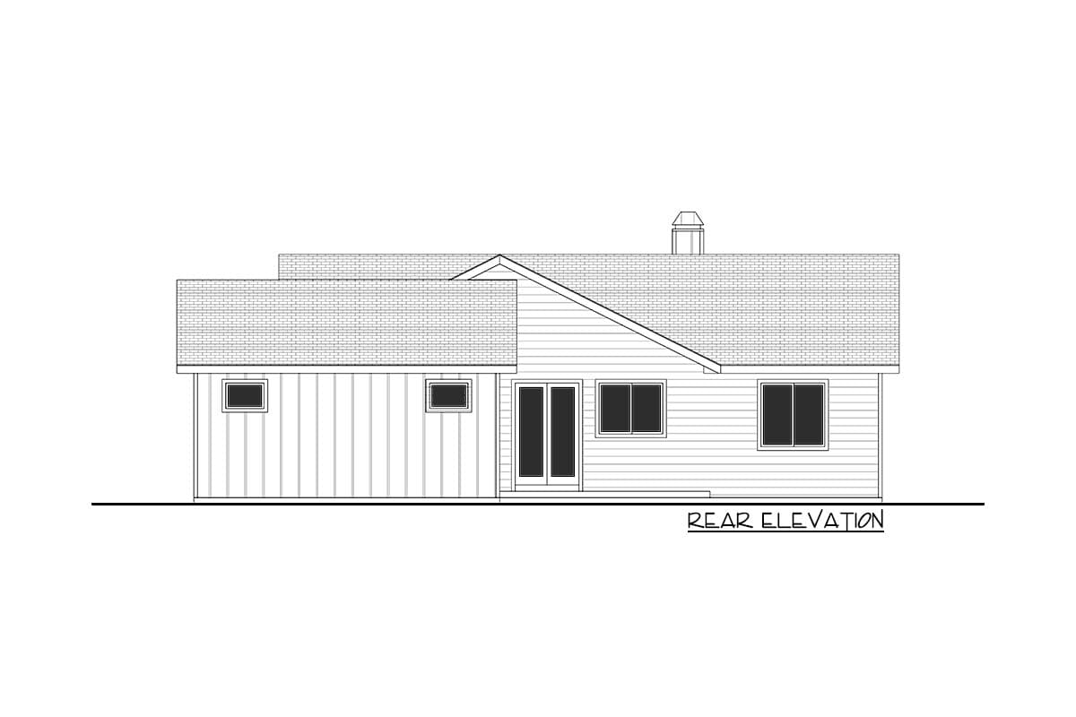 Plan 365041PED: 3 Bed Center-Vaulted House Plan Just Over 1500 Square Feet - Image #4 - Cabin, Cottage, Country, Craftsman, Ranch, Rustic