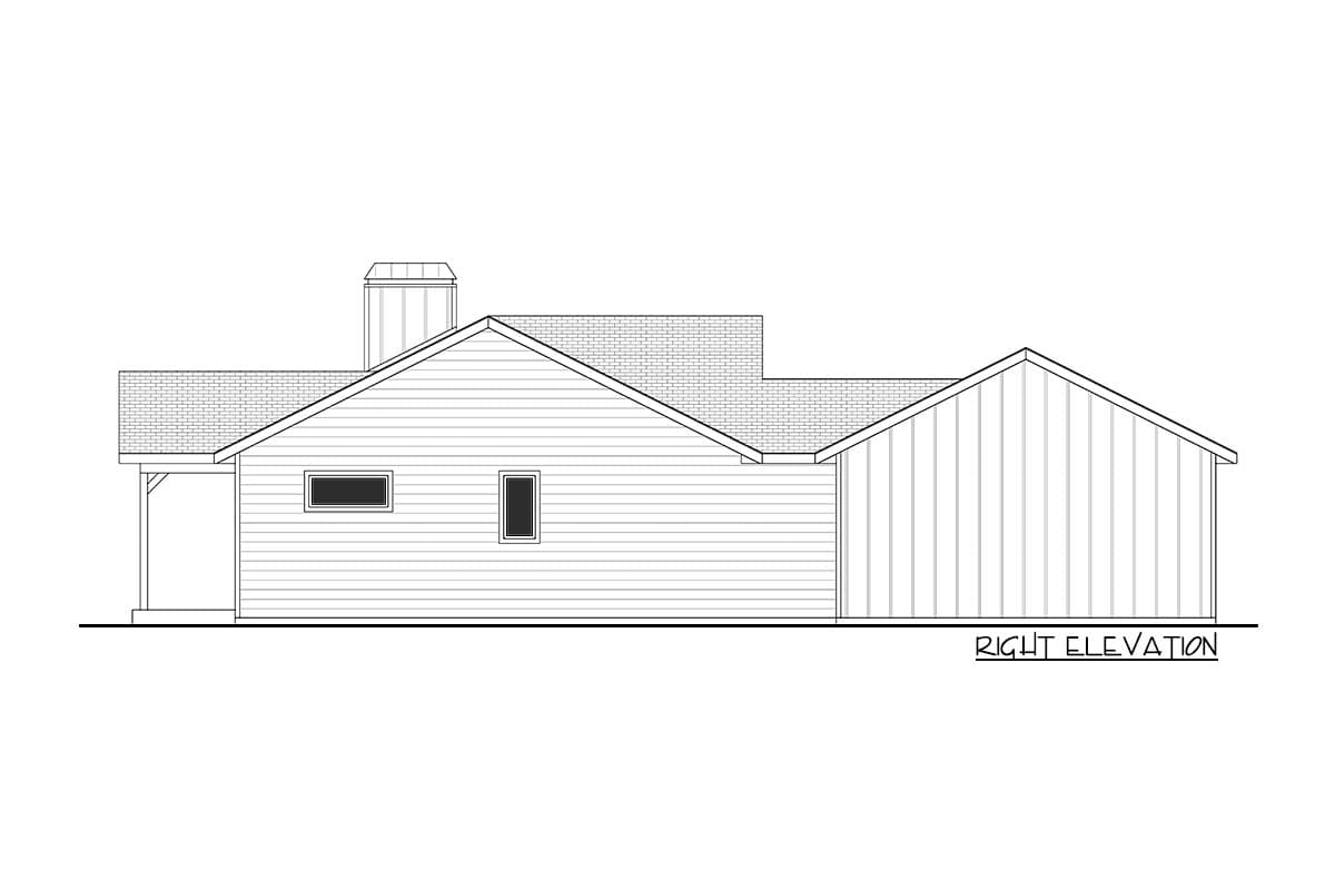 Plan 365041PED: 3 Bed Center-Vaulted House Plan Just Over 1500 Square Feet - Image #5 - Cabin, Cottage, Country, Craftsman, Ranch, Rustic