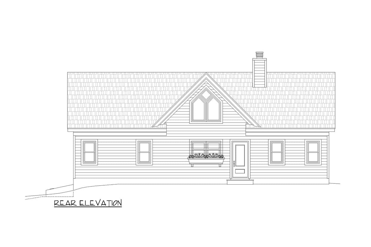 Plan 680164VR: 1275 Square Foot Rustic Ranch House Plan with Vaulted Interior - Image #4 - Country, Mountain, Rustic
