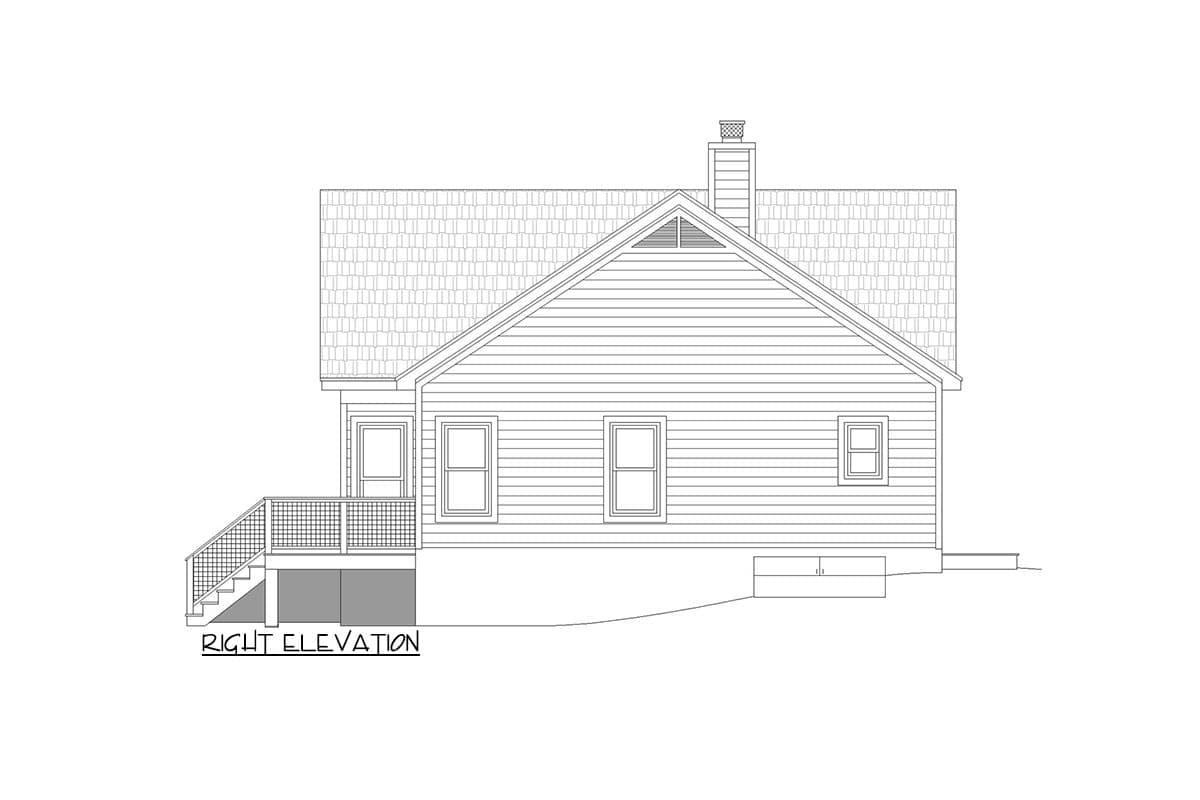 Plan 680164VR: 1275 Square Foot Rustic Ranch House Plan with Vaulted Interior - Image #5 - Country, Mountain, Rustic