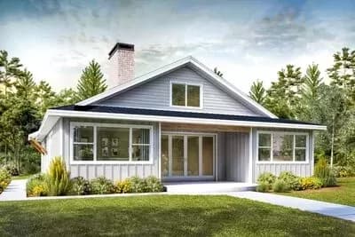 1499 New American Home Plan with Loft and Workshop