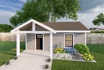 384 Square Foot ADU with Covered Front Porch