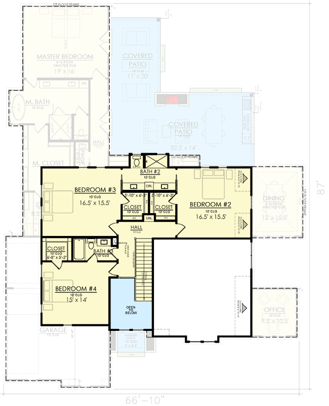 Plan 421530CHD: 4-Bed Transitional Home Plan Just Under 4,000 Square Feet  - Floor Plan - 2nd Floor - European, New American, Transitional