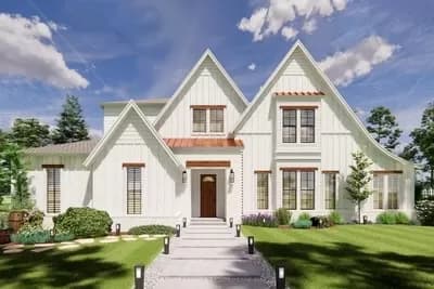 4-Bed Transitional Home Plan Just Under 4,000 Square Feet 